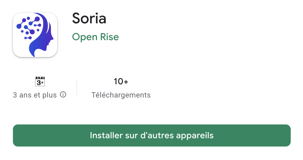 Aperçu de l'application Soria